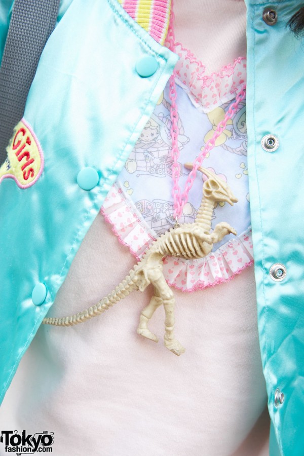 Handmade dinosaur necklace in Harajuku