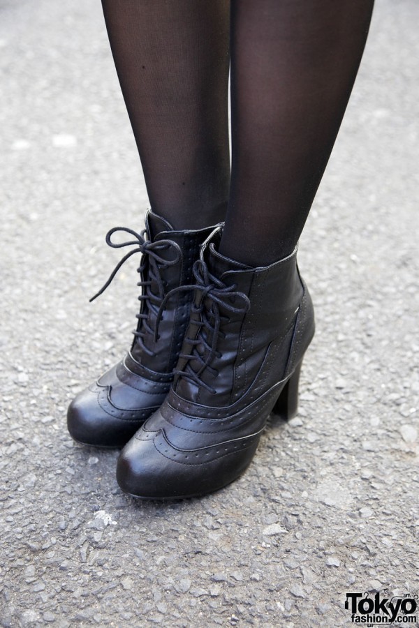 Vintage-style short boots in Harajuku