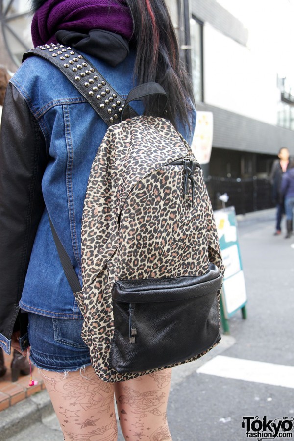 Animal print backpack in Harajuku