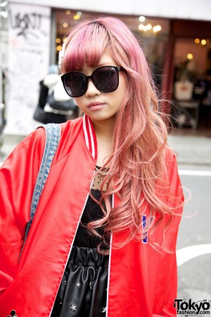 Pink-Haired Harajuku Girl w/ Denim Candy Stripper Eyeball Purse – Tokyo ...