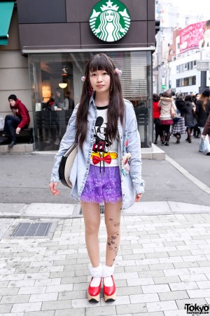 Acid Wash & Denim Tokyo Street Fashion
