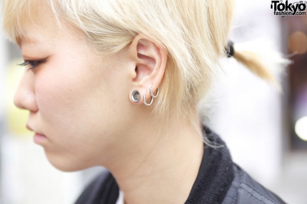Metal earrings in Harajuku