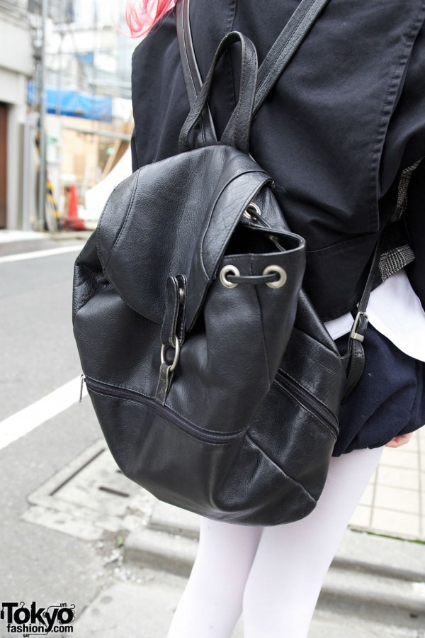 Vintage Leather Backpack in Harajuku