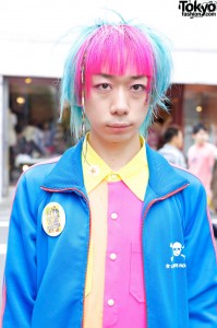Junnyan's Pink & Blue Hair in Harajuku