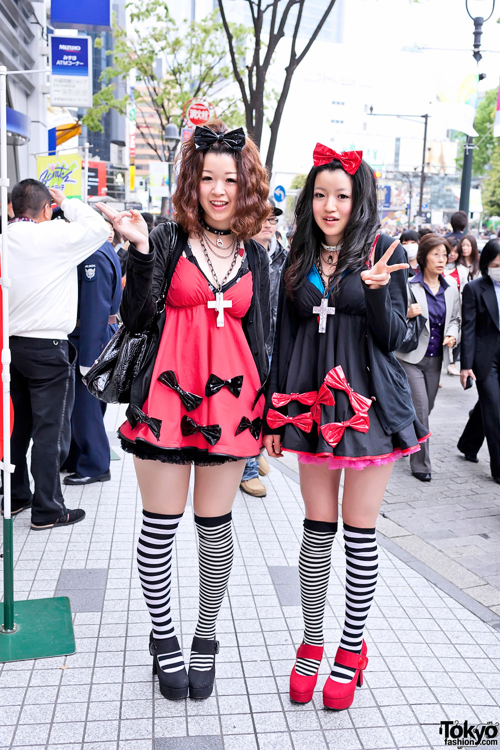 Shibuya Girls' Cute Pair Look w/ TutuHa, Bows & Striped Socks