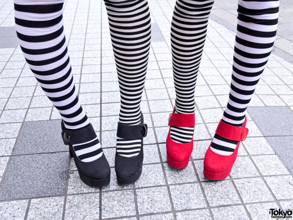 Striped Knee-high Socks in Shibuya