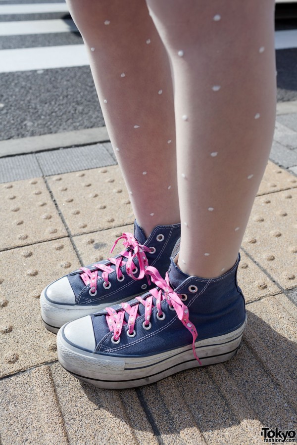 Platform Converse & Hello Kitty Shoelaces