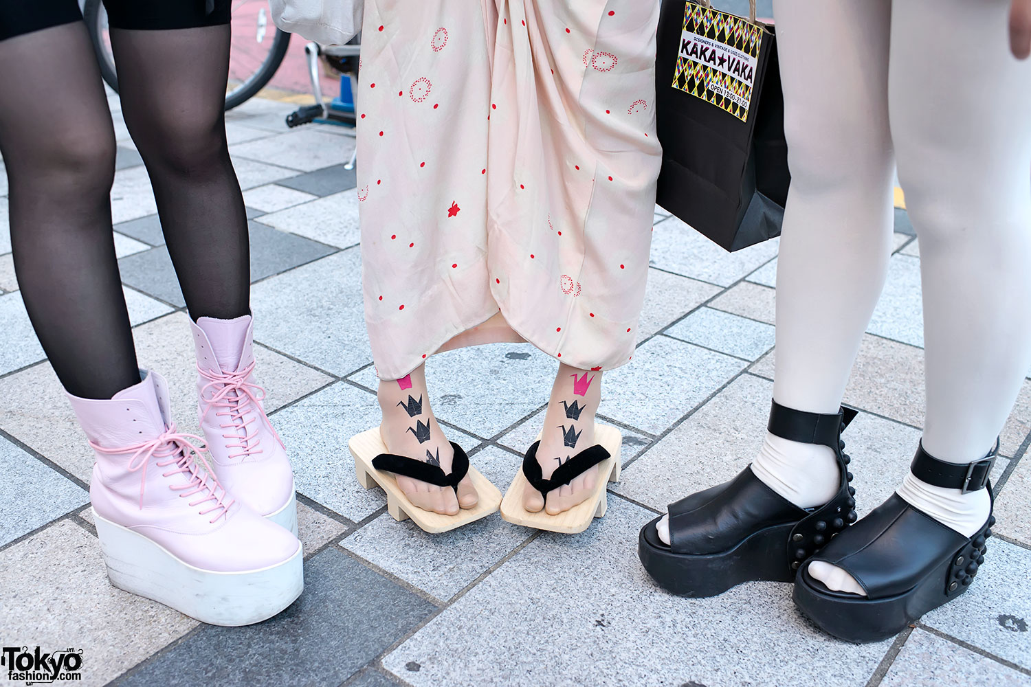 Pink Platform Boots, Geta Sandals 