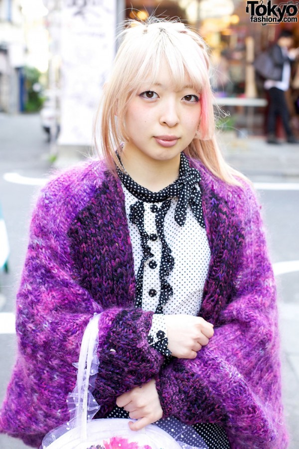 Purple Knit Sweater in Harajuku