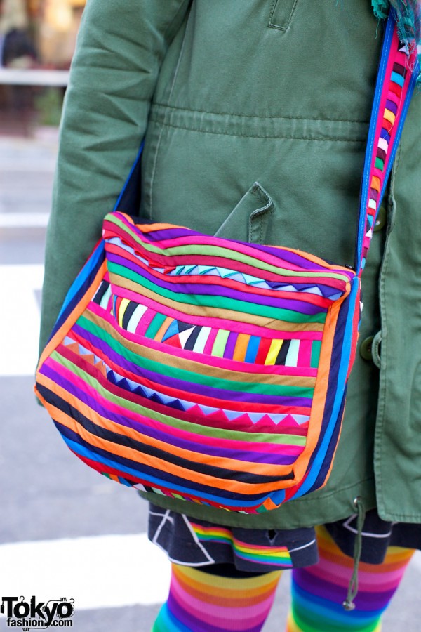 Colorful pieced crossbody bag