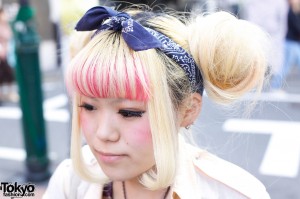 Blonde double buns & bandana
