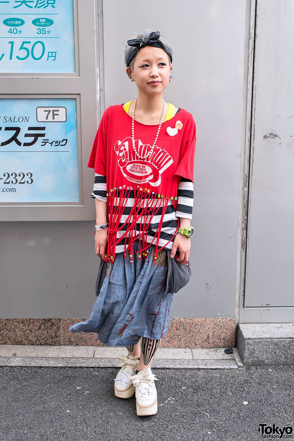 Beaded Fringe Crop Top, Tokyo Bopper & Spilled Milk in Harajuku – Tokyo ...