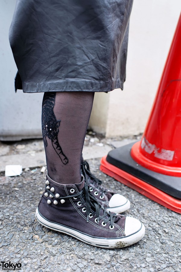 Studded Converse & Tiger Tights