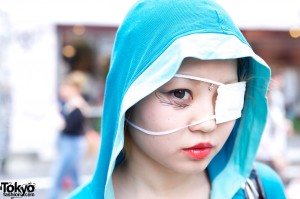 Face art & forehead jewel w/ eyepatch