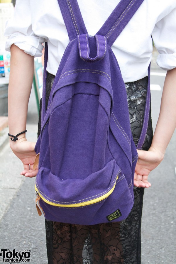 Purple Backpack in Harajuku