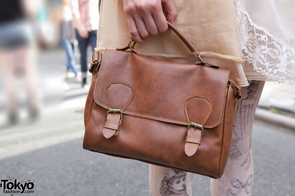Leather satchel purse