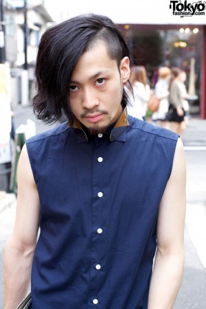 Guy’s Raf Simons Metal Collar Shirt & Contrast Cuff Pants – Tokyo Fashion