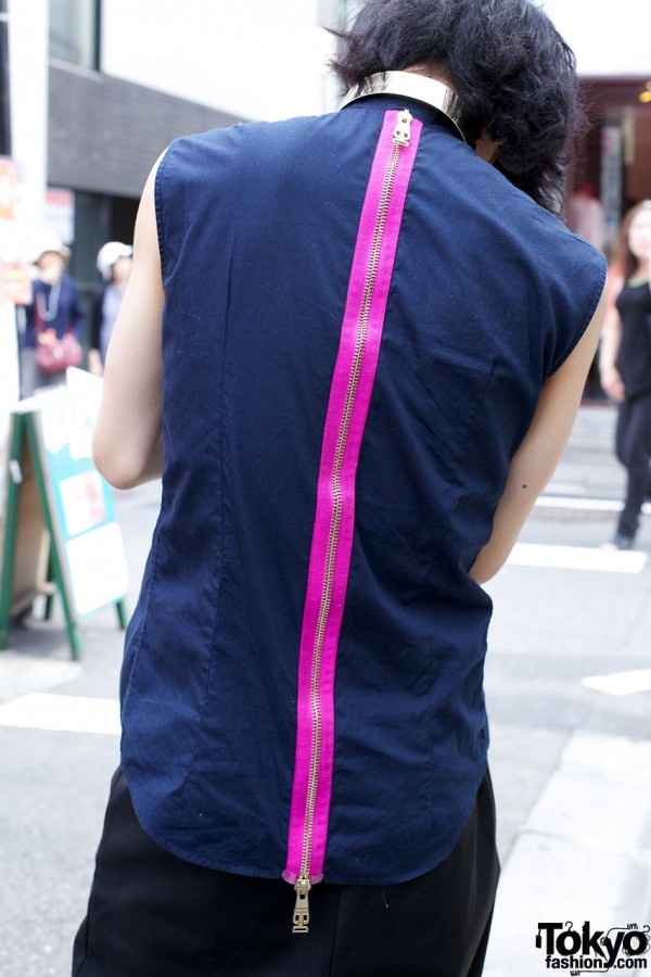 Raf Simons zipper-back shirt