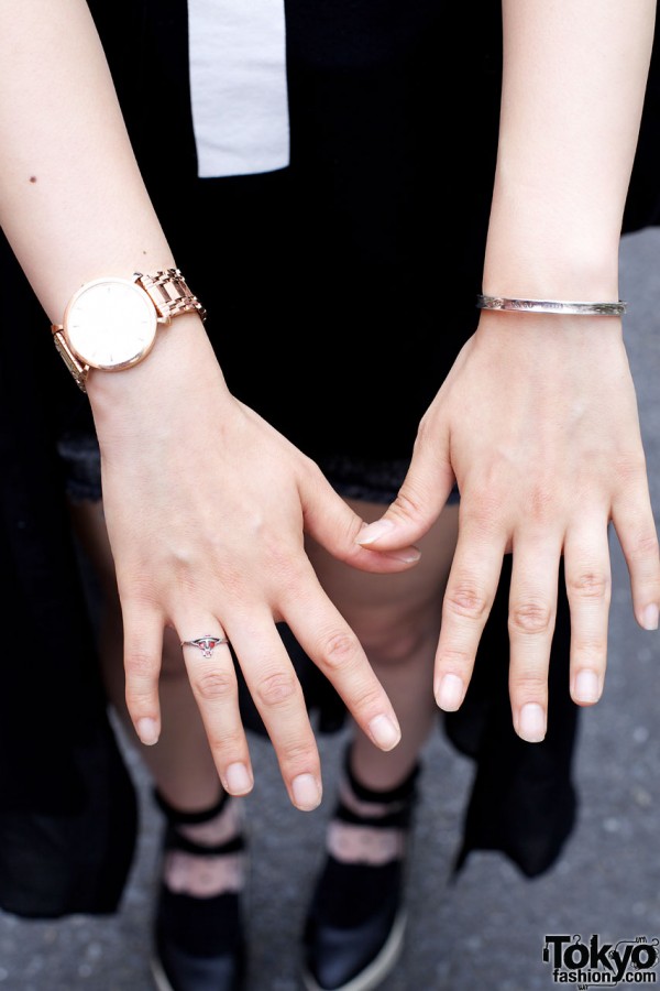 Gold watch, silver bracelet & Vivienne Westwood ring