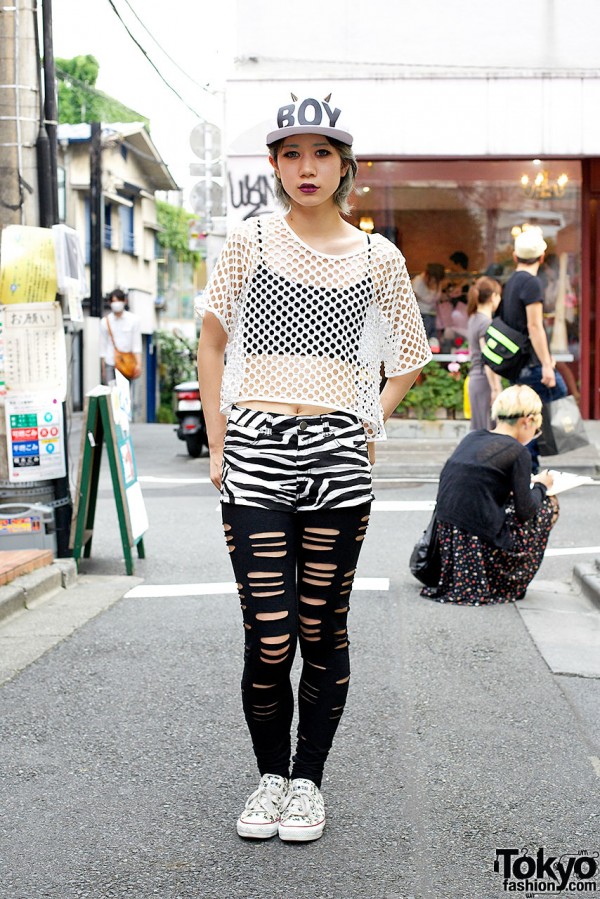 Nadia Harajuku Yui w/ Spiked Cap, Zebra Shorts & Vivienne Westwood