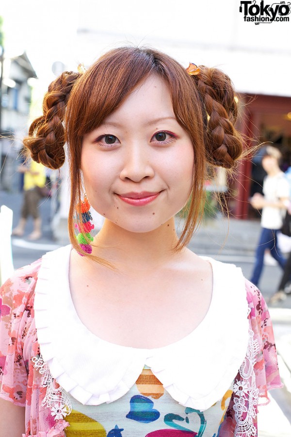 Cute Braided Hairstyle in Harajuku