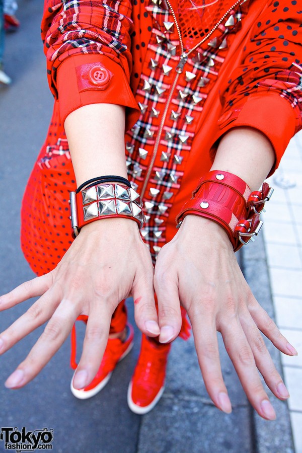 Studded Leather Bracelets in Harajuku