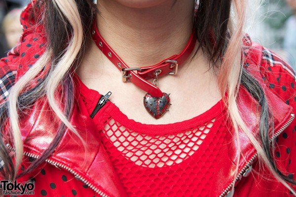 Spiked Heart Dog Collar Necklace