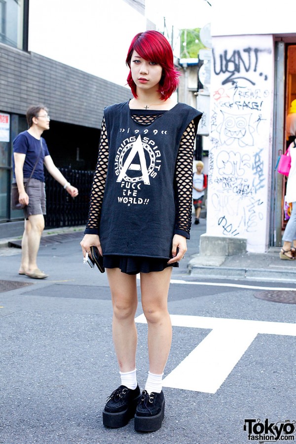 Nadia Harajuku Yui w/ Red Hair, Creepers & Cool Nail Art