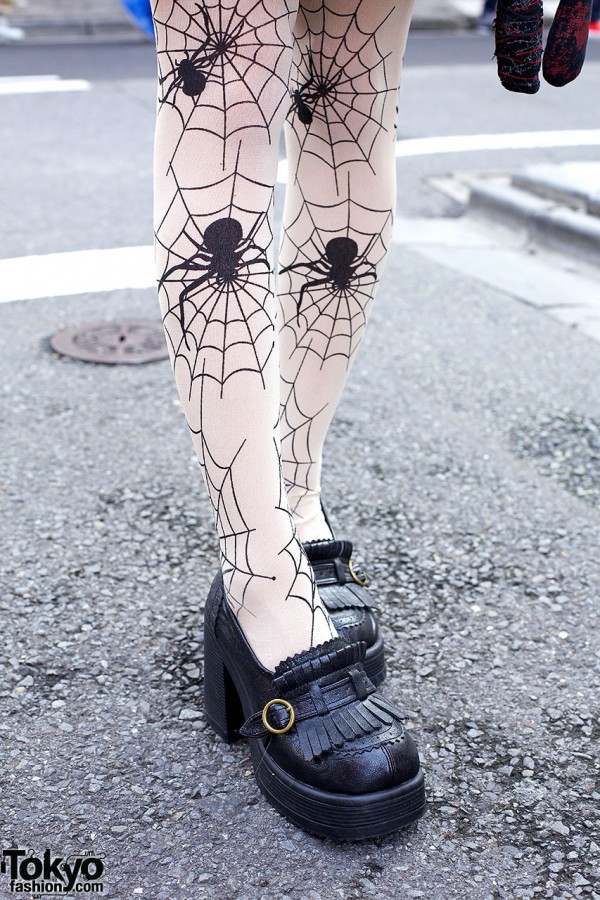 Spider Web Tights in Harajuku