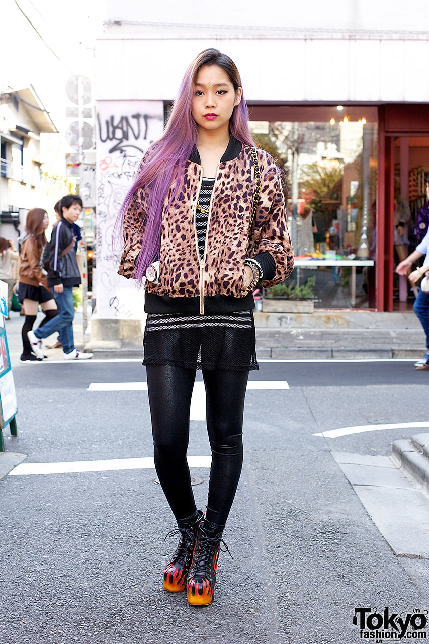 Ombre Purple Hair w/ Flame Shoes, Joyrich Animal Print & Chanel – Tokyo  Fashion