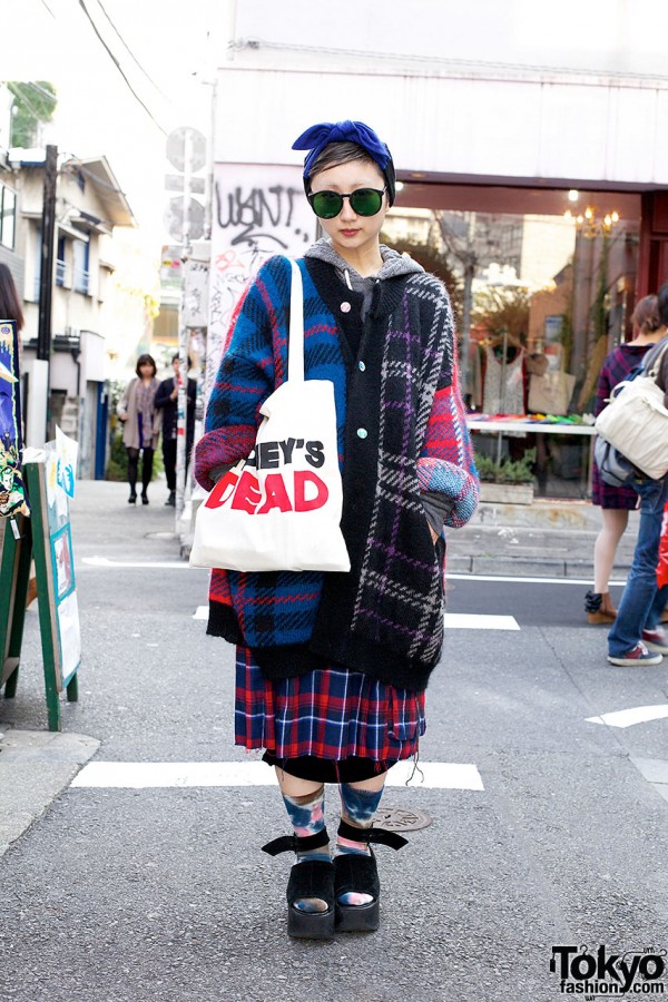 Oversized Plaid Coat, Honey’s Dead Bag & Tokyo Bopper in Harajuku