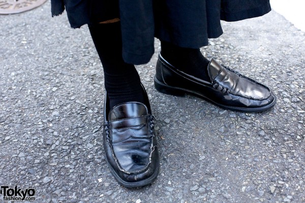 Black loafers