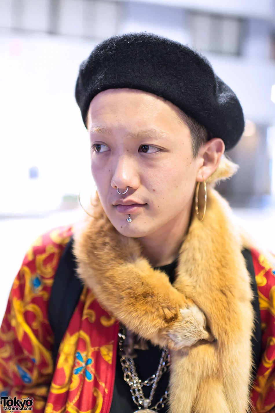 Harajuku Duo W Aqua Hair Matching Nose Rings And Winged Backpack Tokyo Fashion