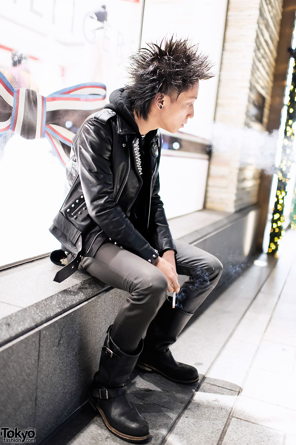 Harajuku Punk in Studded Leather Jacket & Boots
