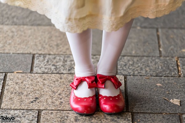 Red Lolita Bow Shoes