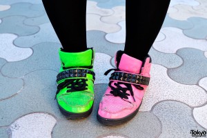 Pink & Green LA Gear Sneakers