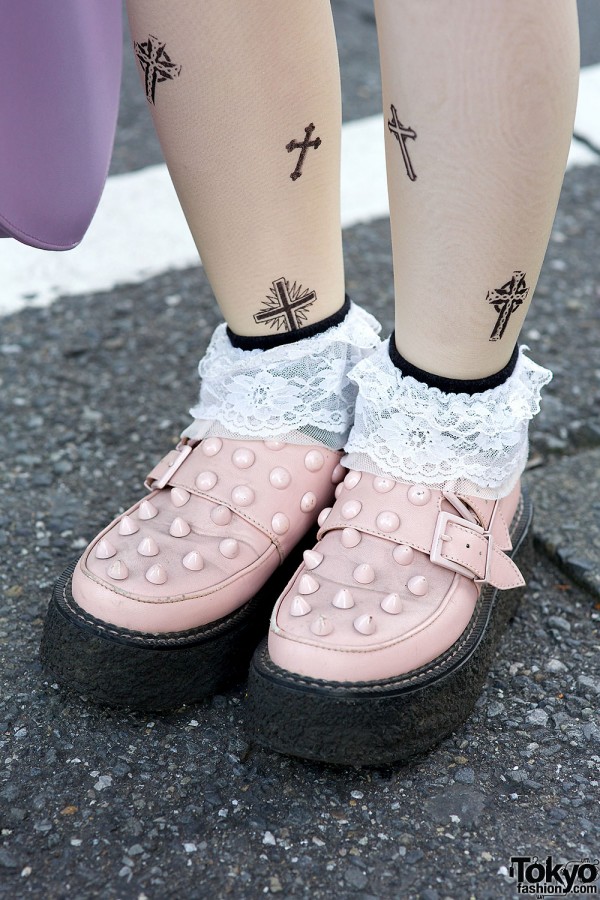 Candy Stripper Pink Studded Creepers