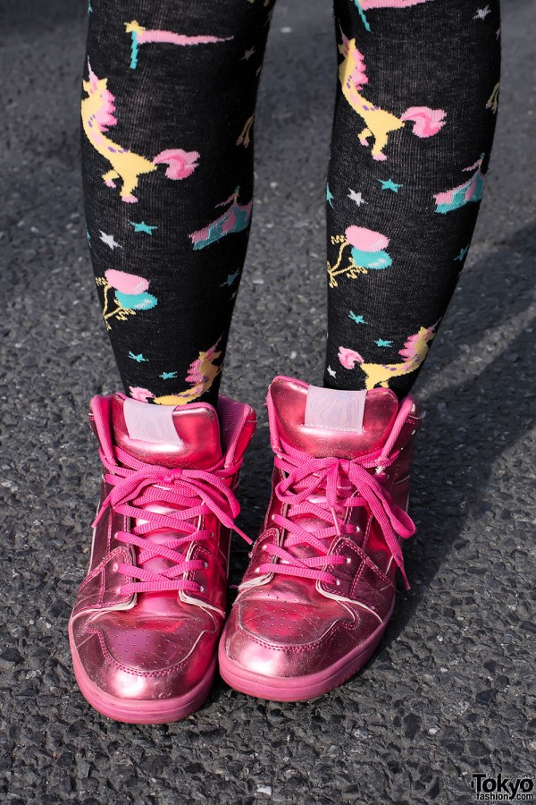 Cute Metallic Pink Sneakers