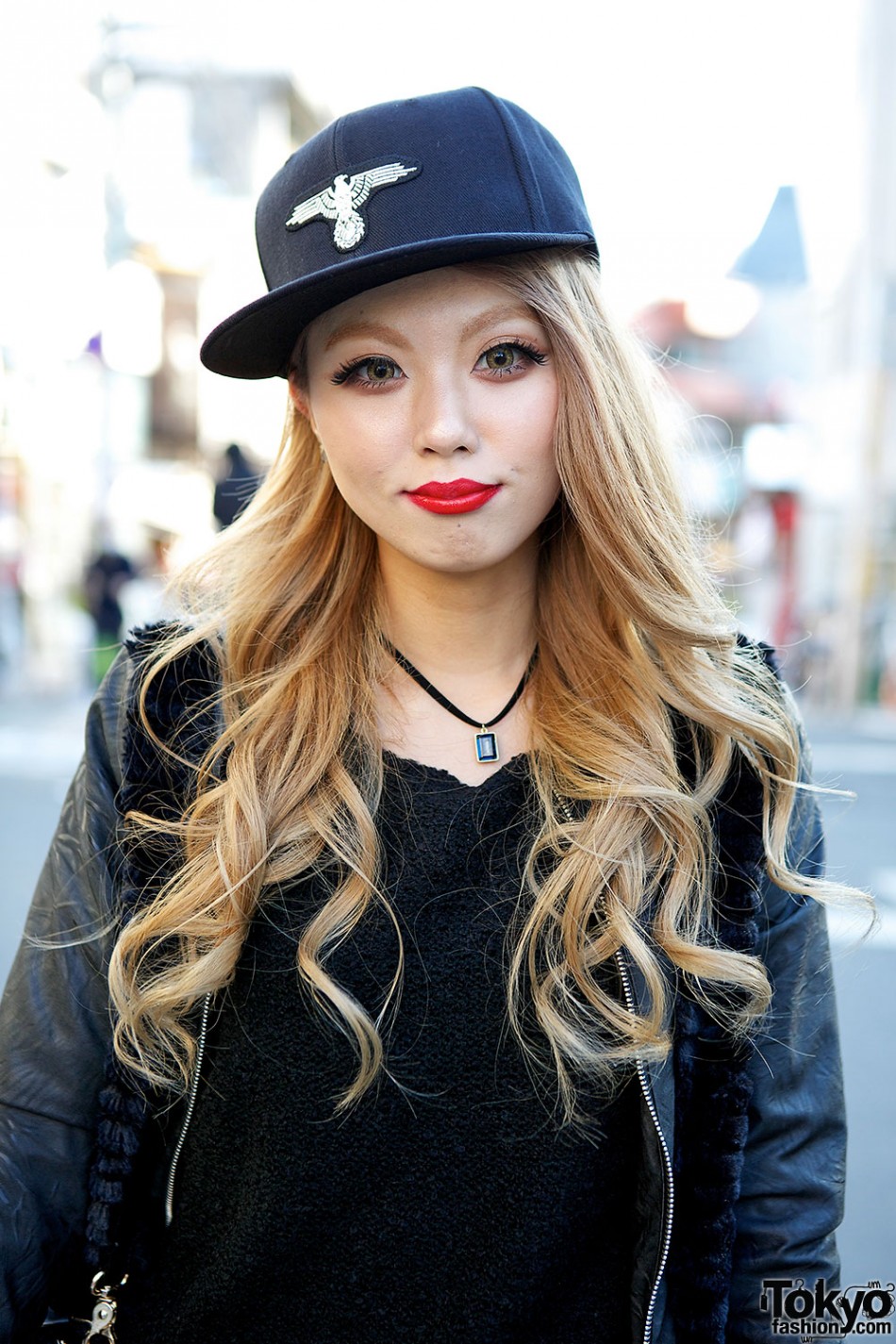 ANAP Leather Jacket, Faux Leather Shorts & Studded Creepers – Tokyo Fashion