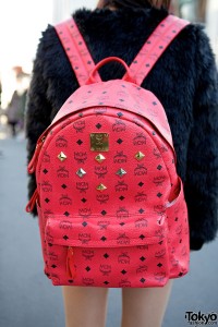 mens red mcm backpack