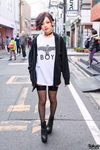 Boy London & Garter Stockings in Harajuku