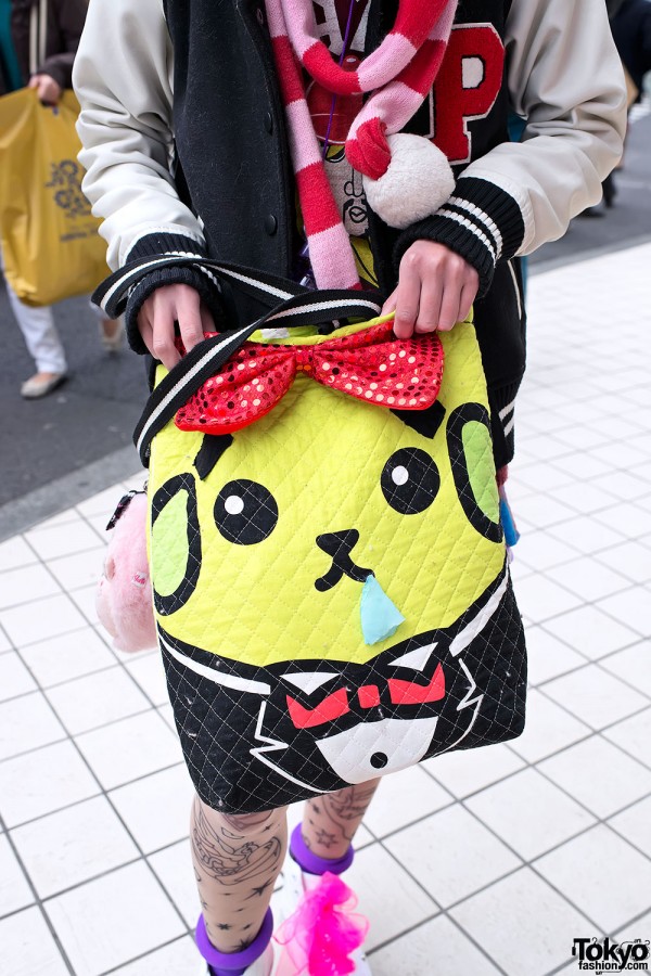 Cute Quilted Character Bag in Harajuku