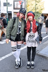 Jeffrey Campbell Platform Sneakers, Pink Hair & Bombers in Harajuku ...