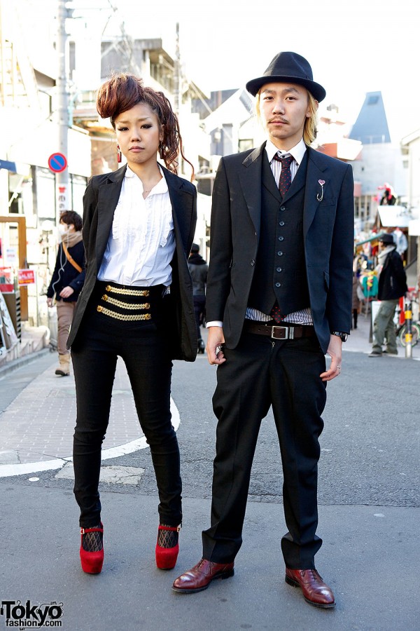 Stylish Harajuku Duo in Black Blazers w/ Paul Smith & Esperanza
