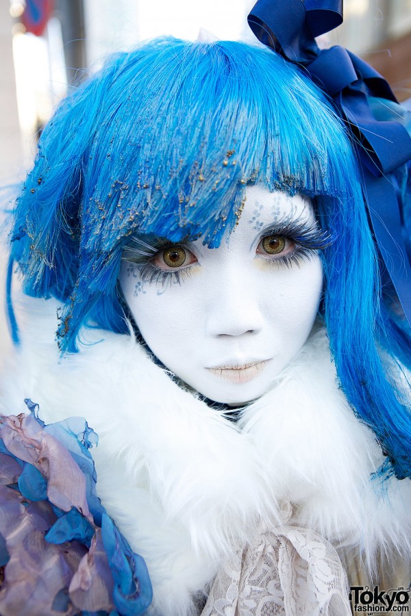 Blue Hair & Shironuri Makeup
