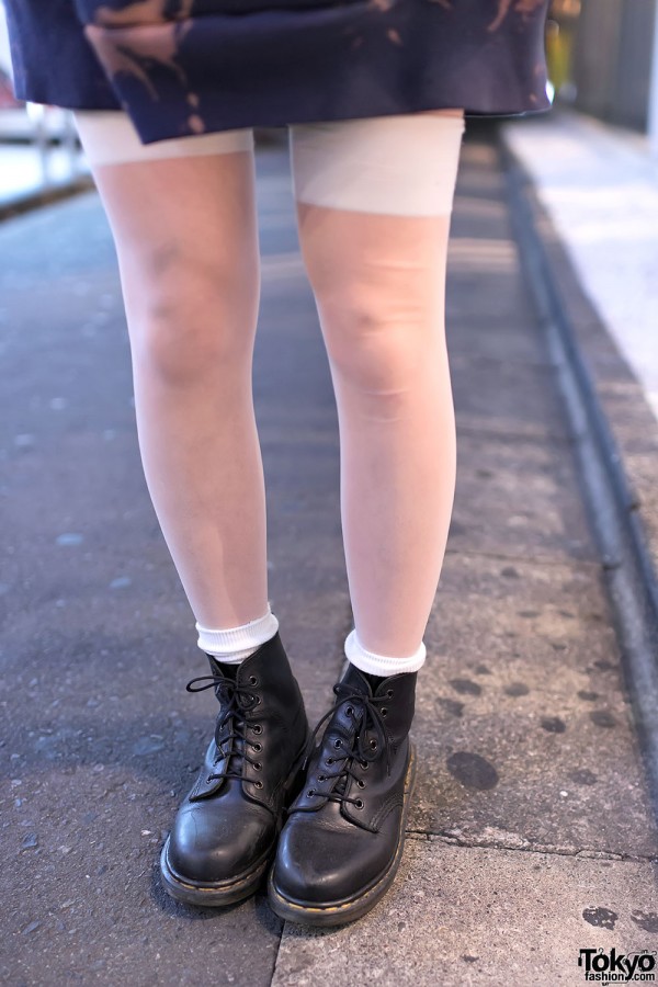 Dr. Martens & Thigh High Stockings