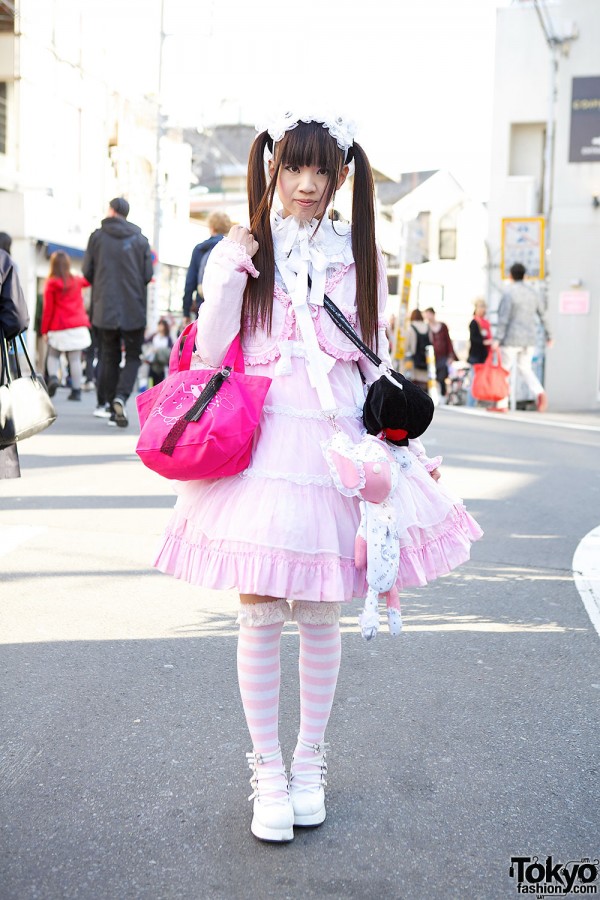 Harajuku Lolita w/ Twintails, Hangry & Angry, Frill and Striped Socks