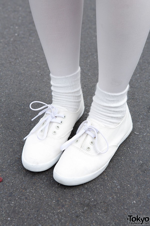 White canvas sneakers