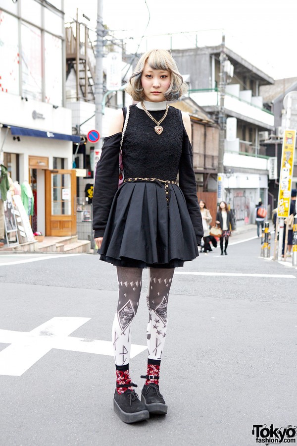 Short Hairstyle w/ Shojono Tomo Bag, Cutout Dress & Tokyo Bopper