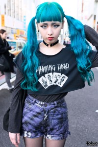 Blue Twintails Hairstyle Harajuku